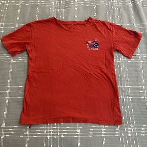 Mainbooth red orange Saturn Graphic T-Shirt size S (see measurements)